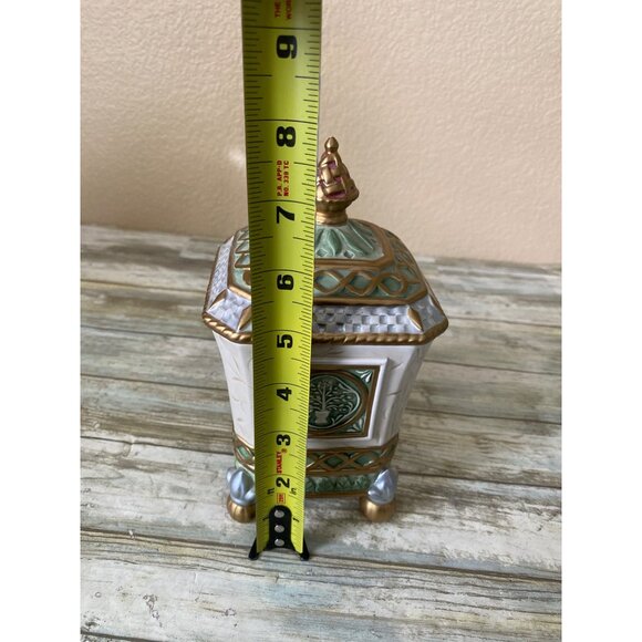 Fitz & Floyd Gregorian Classics Potpourri Jar w/ Lid Gold Trim Early 2000s Decor - Picture 12 of 13